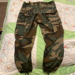 Cargo glitter camo pants
